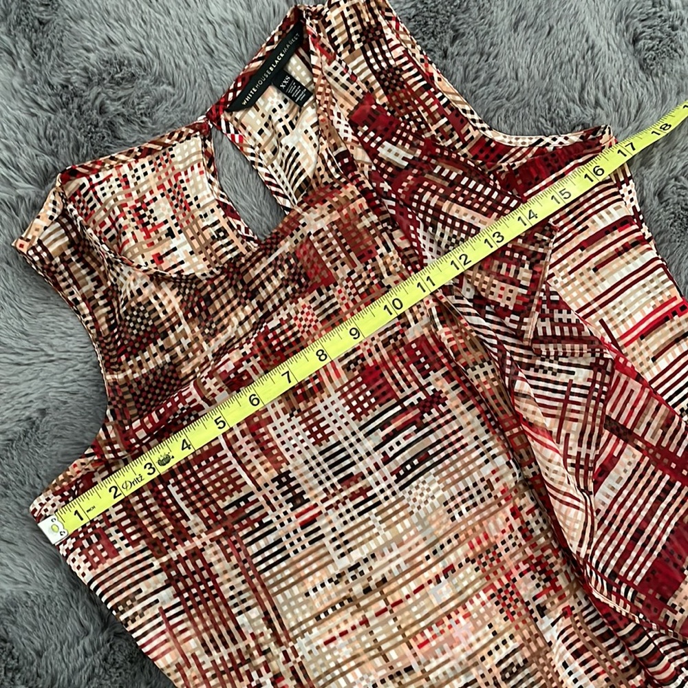 WHBM Shades of Red Cascading Asymmetrical Sleeveless Blouse - Picture 7 of 8